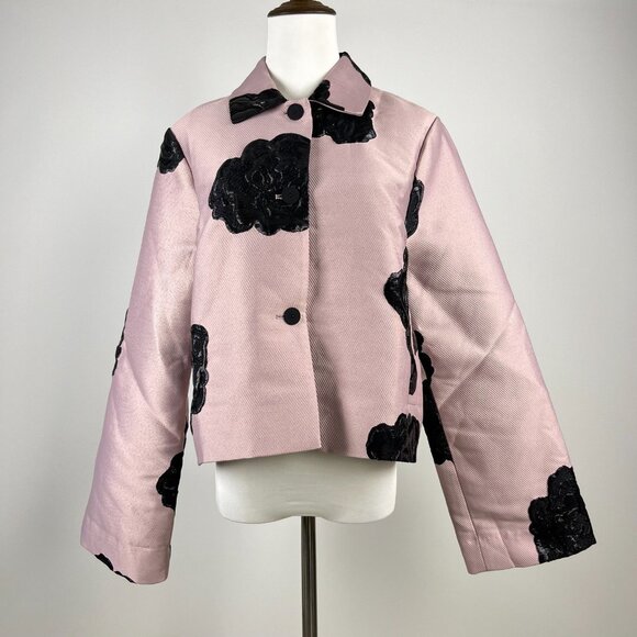 STINE GOYA Blush Pink Blazer with Black Floral Accents - Picture 4 of 16